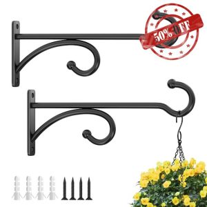 pickpiff 2 Pcs 8-Inch Planter Hooks for Hanging Plants - Plant Hanger Hook Indoor Outdoor