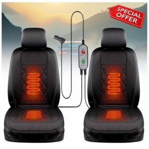 Wizvox Heated Seat Cushion Cover Kit 12V UK Car Seat Heater Pad