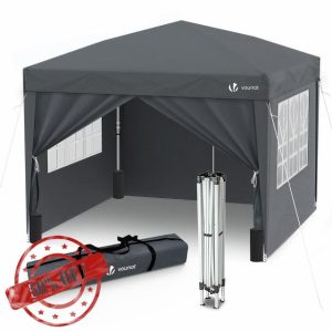 VOUNOT 3m x 3m Pop Up Gazebo with Sides & 4 Weight Bags & Carry Bag