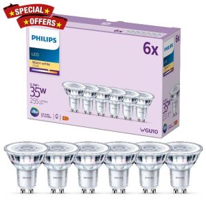 PHILIPS LED Classic Spot Light Bulb 6 Pack [Warm White 2700K - GU10] 35W