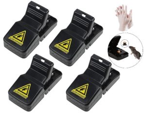 ZXPR Rat Traps - 4 x Large Heavy Duty Humane Mouse Traps That Kill Instantly for Indoors