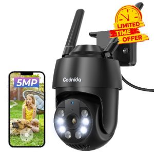 Codnida 5MP Security WiFi Outdoor Camera with 2.4/5Ghz