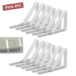 YYCLIPY Table Cloth Clips 12Pcs Stainless Steel Table Cover Clamps Adjustable Table Cloth Holders for Outdoor Indoor Kitchen Restaurant Picnics Party Wedding (7.1cm x 4.5cm)