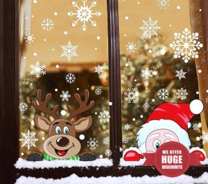 FINGOOO Christmas Window Stickers