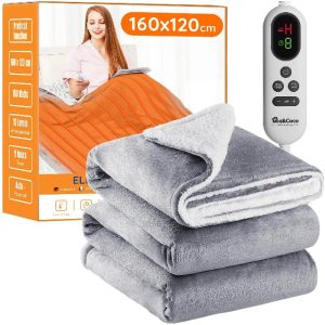 Mia&Coco Electric Heated Blanket Throw Flannel Sherpa Fast Heating 120x160cm