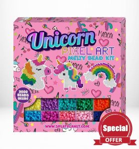 Splat Planet Unicorn Pixel Art Melty Bead kit Fuse Beads for Kids Craft Art kit (Unicorn)