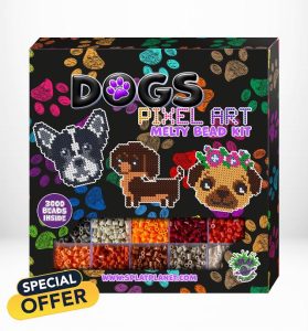 Splat Planet Dog Pixel Art Melty Bead kit Fuse Beads for Kids Craft Art kit (Dogs)