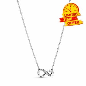 PANDORA Moments Women's Sterling Silver Sparkling Infinity Collier Pendant Necklace
