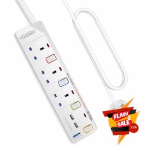 3 Way Extension Lead with 2 USB Slots