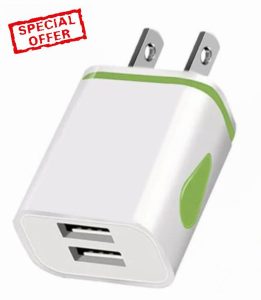 MOBIBAY US 2 Pin to USB Plug Travel Adapter Charger 1 Pack USA Wall Adaptor 2 USB Ports