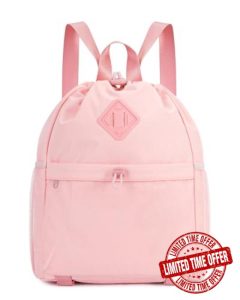 WANDF Drawstring Backpack Sports Gym Bag with Yoga Mat Strap