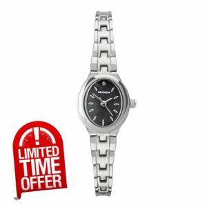 Sekonda Ladies Megan 21mm Oval Classic Analogue Watch with Mother of Pearl Stone Set Dial