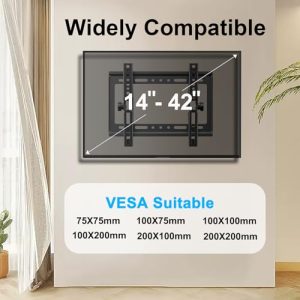 Low Profile Tilt TV Bracket Max VESA: 200x200mm 16 19 22 24 32 36 40" Ultra Slim Tilt TV Mou
