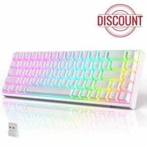 RK ROYAL KLUDGE RK G68 Wireless Mechanical Keyboard 2.4G/Bluetooth/Wired RGB Gaming Keyboard 65% US Layout Blue Switch for Win/Mac