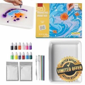 Marbling Painting Kit for Kids | Water Marbling Kit for Fabric Paper | Christmas Thanksgiving Easter Holiday Toys for Boys and Girls Ages 6 7 8 9 1