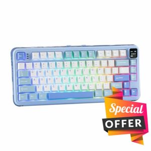 MechLands Vibe75 75% Wireless Gaming Keyboard with Interchangeable Screen&Knob Modules