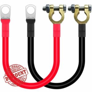 Car Battery Cable with Terminals: 16mm² (2AWG) Battery Terminals Connectors 12 V Battery Inverter Cable for Vehicles Motorcycles