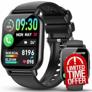 Smart Watch for Men Women Answer/Make Calls - 1.85" HD Touch Screen Fitness Watch with Heart Rate Sleep Monitor - Pedometer - 112+ Sports Activity Trackers - IP68 Waterproof Smartwatch for Android iOS