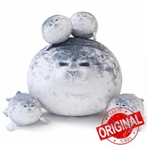 SQEQE Chubby Seal Pillow Plush with 4 Baby Seal Plushies in her Tummy