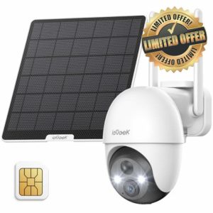 ieGeek 3G/4G LTE Cellular Solar Security Camera Outdoor Wireless with SIM Card