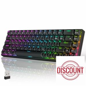 RK ROYAL KLUDGE RK G68 Wireless Mechanical Keyboard 2.4G/Bluetooth/Wired RGB Gaming Keyboard 65% US Layout Blue Switch for Win/Mac