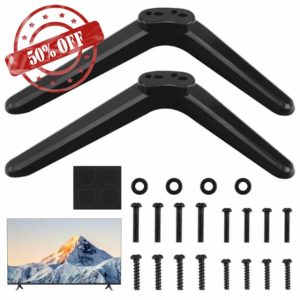 TV Base Pedestal Feet TV Legs Universal TV Stand Legs Stand Mount Legs Table Replacement Desk Pedestal TV Stand Mount Most Smart TVs Table Desk with Screws for TCL Roku 32 40 49 50 55 Inch Screws