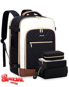 LOVEVOOK Travel Cabin Backpack Womens Large Hand Luggage Rucksack Bag for Plane 40L Weekend Overnight Carry On Bag Waterproof 17 inch Laptop Backpack Ladies Maternity Hospital Bag
