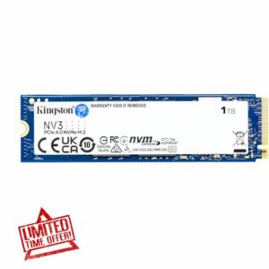 Kingston NV3 NVMe PCIe 4.0 Internal SSD 1TB M.2 2280-SNV3S/1000G