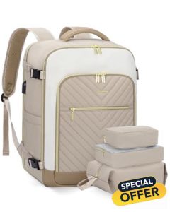 LOVEVOOK Travel Backpack Womens Cabin Bag Large 17 inch Laptop Rucksack for Plane Hand Luggage Waterproof Weekend Overnight Carry On Bag for Ladies 40L Maternity Hospital Bag