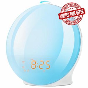 Alarm Clock Wake Up Light with Sunrise/Sunset Simulation Dual Alarms and Snooze Function