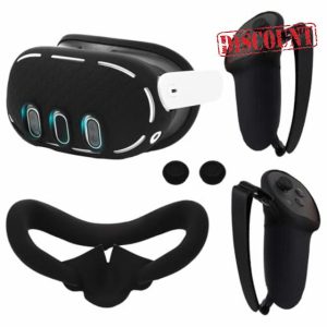VR Accessories Set for Oculus/Meta Quest 3 Controller Grip and VR Silicone Face Pad