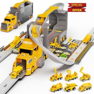 Hot Bee Transport Truck Toys Cars for Boys Toy for Kid with Construction Toys for Boy Car Toys for Toddler Carrier Vehicle Toys for Age 2 3 4 5 6 7 Year Old Boys Girls Birthday Gifts for Age 2-5