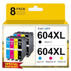 CATJOY 604XL Ink Cartridges Multipack Replacement for Epson 604 Epson 604XL Ink Cartridges Compatible for Epson XP2200 Expression for Epson XP 3200 XP-4205 XP 4200 XP-3205(8 Pack)