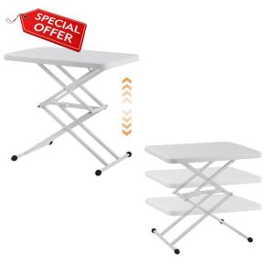 Warmiehomy Folding Side Table Adjustable Height Laptop Desk