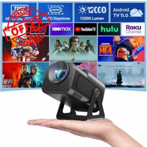 Mini Portable Projector XGODY Gimbal5 MINI Smart Android 11 HD Projector Supports 1080P 4K WiFi6 BT Home Theater Video Projector with 180° Rotatable Stand Auto Keystone for Android