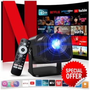 [Netflix Official/Stereo Audio] 4K Projector with Wifi and Bluetooth