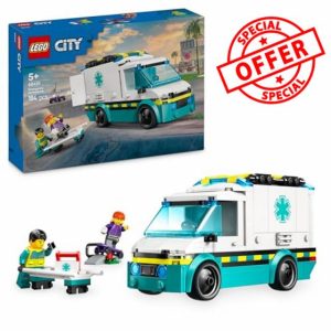LEGO City Emergency Ambulance Toy with 2 Minifigures - Educational Learning Toys for 5+ Year Old Boys & Girls - Gift Ideas for Birthdays & Holidays - 60451
