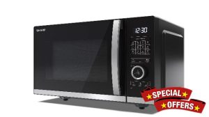 SHARP YC-QG254AU-B 25 Litre 900W Digital FLATBED Microwave with 1000W Grill