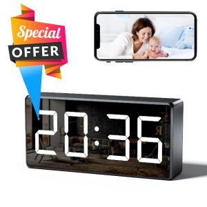 4K HD Spy Camera WiFi Hidden Camera Clock with 170 Wide Angle Wireless Home Office Security Indoor Camera Secret Camera Nanny Spy Cam Surveillance Camera with App Control Night Vision Motion Detectio