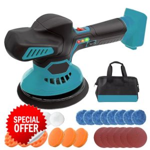 Cordless Car Buffer Polisher Compatible with Makita 18V Battery 6 Inch Portable Polishing Waxer Kit with 24 pcs Attachments Variable Speed for Car Waxing/Polishing/Scratch Repair(No Battery)