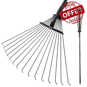 Mitclear Garden Rake with Telescopic Handle(71IN)