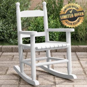 qohoio Rocking Chair for Children White Solid Wood Poplar