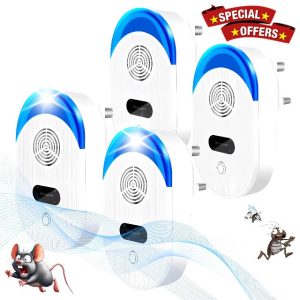 Ultrasonic Pest Repeller 4 Pack - Powerful Mouse Repeller Plug in Pest Control - Ultrasonic Rat Repellent- Electronic Mosquito Repellent - Ideal for Mice