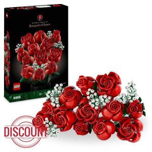 LEGO Botanicals Bouquet of Roses - Artificial Flowers Set for Adults incl. a Buildable Vase - Home or Office Decor - Gift Ideas for Valentine's Day for Him & Her - Botanical Collection - 10328