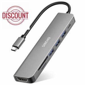 SINEHO 7-in-1 USB-C Hub Multiport Adapter with 4K HDMI