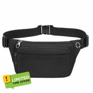 Bumbag Water Resistant Bumbags for Ladies Women Men Hands Free Bum Bag with 5 Zipper Pockets Waist Fanny Pack Daypack for Travel Outdoor Spo