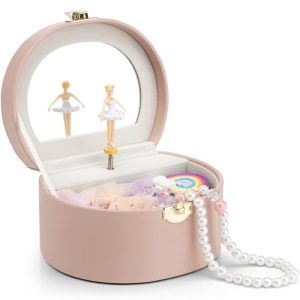 Handheld Jewel Storage Case Childrens Musice Box Jewellery Storage Boxes with Lids for Children Bracelet