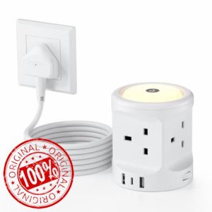 Extension Lead with 3 USB Slots and Night Light