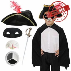 Kids Highwayman Rodent Costume - Black Cape
