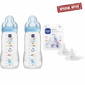 MAM Easy Active Baby Bottle with Fast Flow MAM Teats Size 3